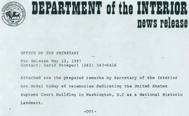 A document is shown with the words department of interior in it.