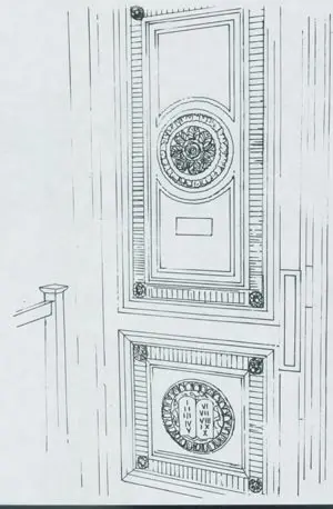 A drawing of two clocks on the wall